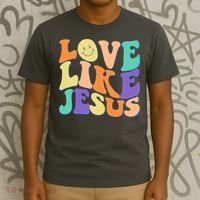 Retro 60s Love Like Jesus T-Shirt thumb 3