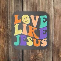 Retro 60s Love Like Jesus Coaster thumb 0