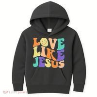 Retro 60s Love Like Jesus Kids Hoodie thumb 0