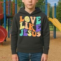 Retro 60s Love Like Jesus Kids Hoodie thumb 2