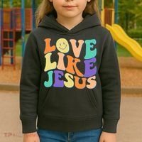 Retro 60s Love Like Jesus Kids Hoodie thumb 3