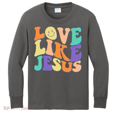 Retro 60s Love Like Jesus Kids Long Sleeve Shirt