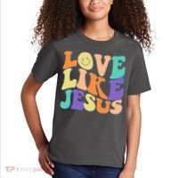 Retro 60s Love Like Jesus Kids T-Shirt thumb 2