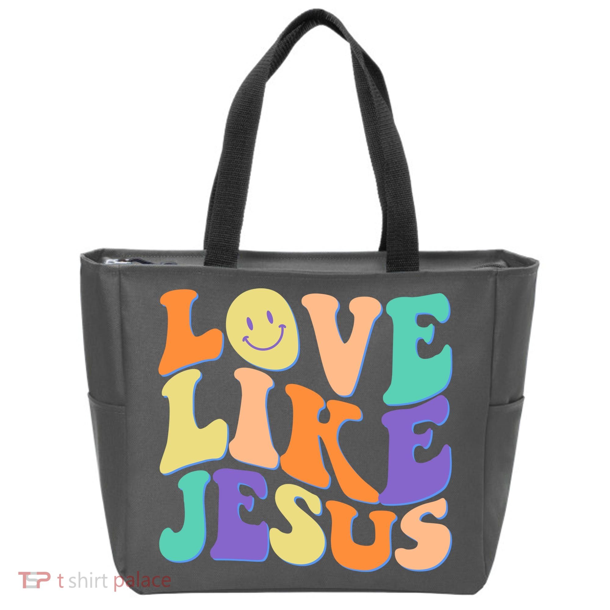 Retro 60s Love Like Jesus Tote Bag