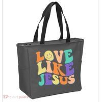 Retro 60s Love Like Jesus Tote Bag thumb 2