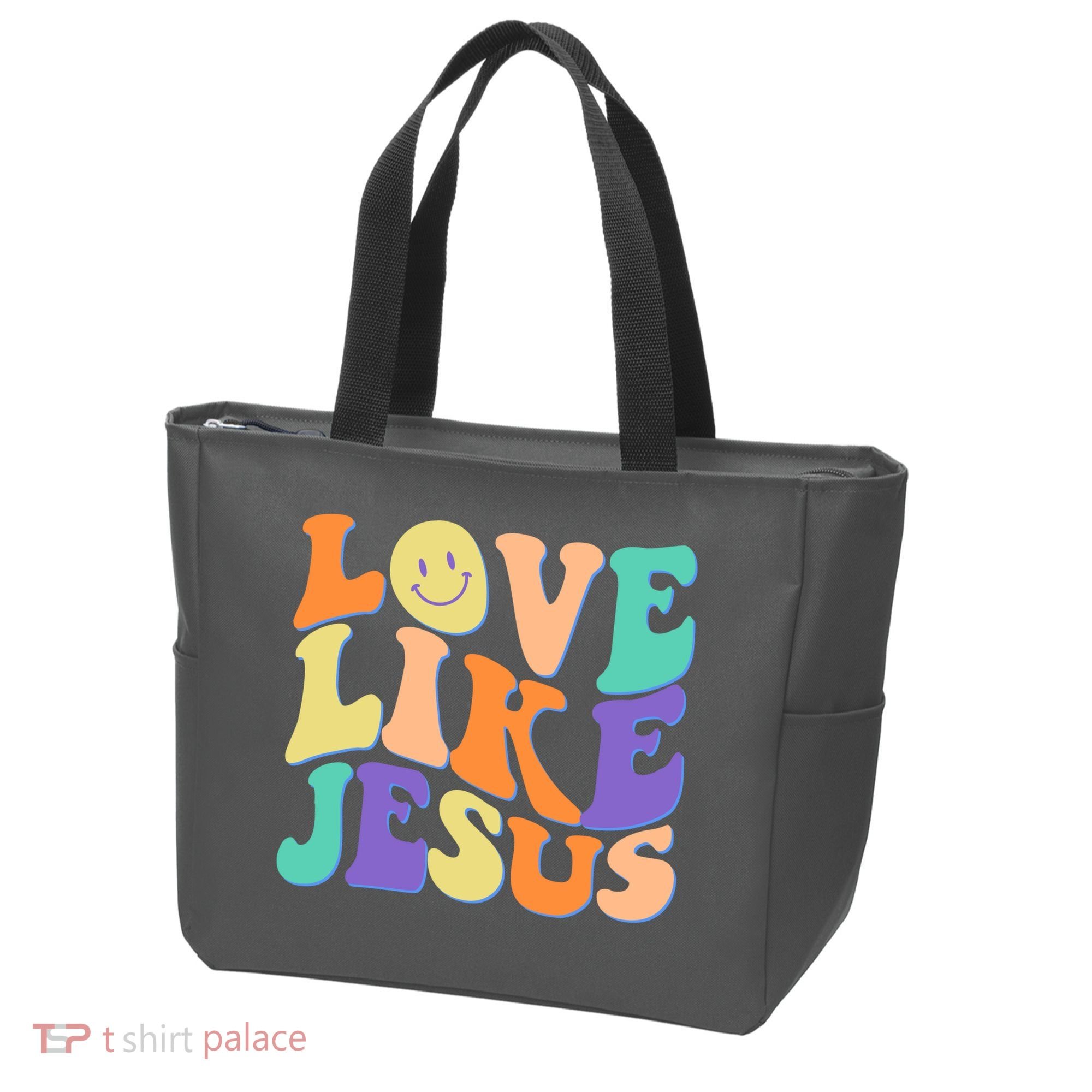 Retro 60s Love Like Jesus Tote Bag