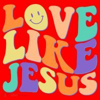 Retro 60s Love Like Jesus Santa Hat thumb 1