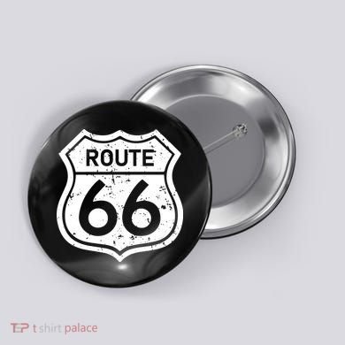 Route 66 Rustic Button
