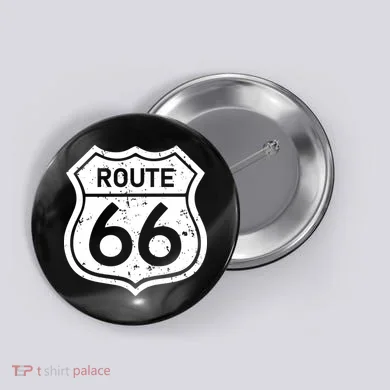 Route 66 Rustic Button