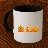 Retro 60s Sixties Flower Power Be Kind Wear Orange Coffee Mug thumb 2
