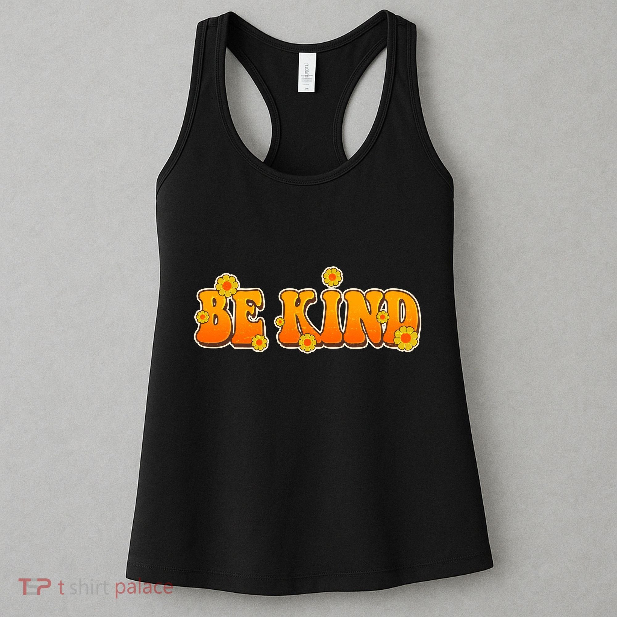 Retro 60s Sixties Flower Power Be Kind Wear Orange Women's Tank Top