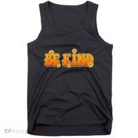 Retro 60s Sixties Flower Power Be Kind Wear Orange Tank Top thumb 0