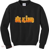 Retro 60s Sixties Flower Power Be Kind Wear Orange Kids Sweatshirt thumb 0