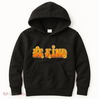 Retro 60s Sixties Flower Power Be Kind Wear Orange Kids Hoodie thumb 0