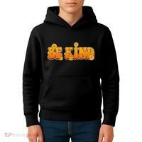Retro 60s Sixties Flower Power Be Kind Wear Orange Kids Hoodie thumb 4