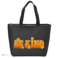 Retro 60s Sixties Flower Power Be Kind Wear Orange Tote Bag thumb 0