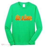 Retro 60s Sixties Flower Power Be Kind Wear Orange Long Sleeve Shirt thumb 0