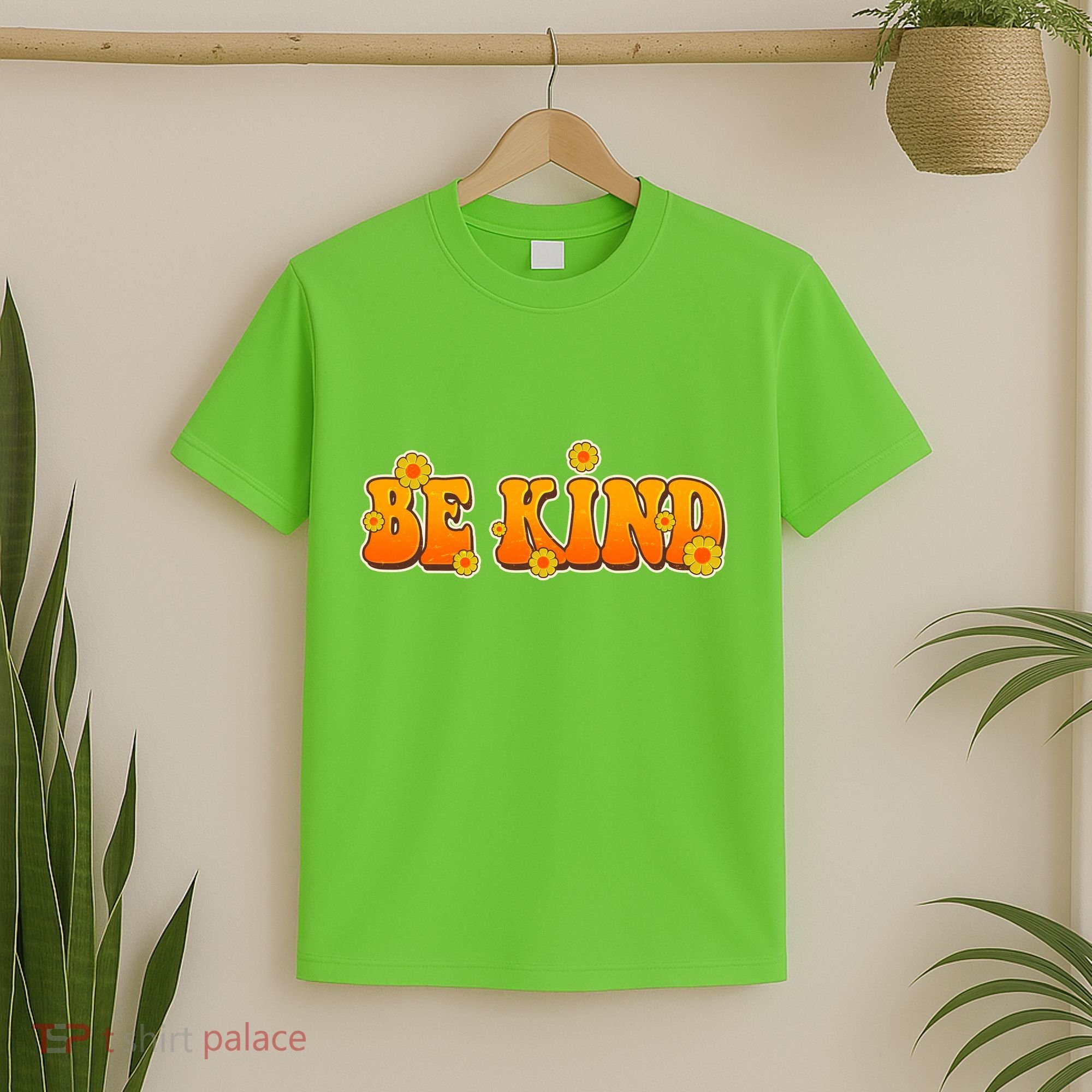Retro 60s Sixties Flower Power Be Kind Wear Orange T-Shirt