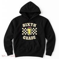 Retro 6th Sixth Grade Teacher Lightning Bolt Pencil Teacher Hoodie thumb 0
