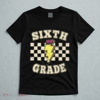 Retro 6th Sixth Grade Teacher Lightning Bolt Pencil Teacher T-Shirt thumb 5