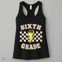 Retro 6th Sixth Grade Teacher Lightning Bolt Pencil Teacher Women's Tank Top thumb 3
