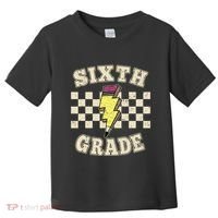 Retro 6th Sixth Grade Teacher Lightning Bolt Pencil Teacher Toddler T-Shirt thumb 0