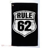 Rule 62 Sobriety Anniversary Recovery Sober AA NA Golf Towel thumb 0