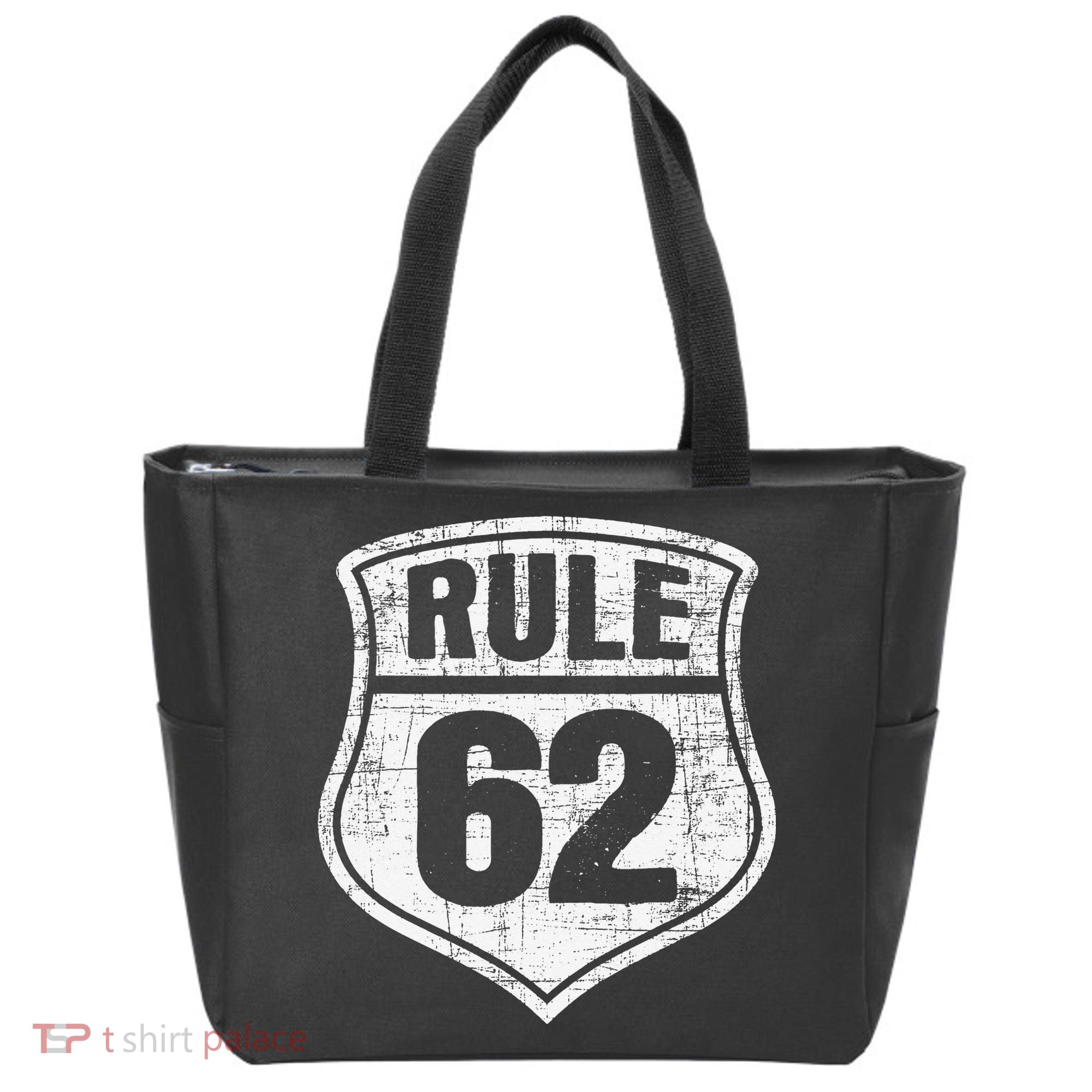 Rule 62 Sobriety Anniversary Recovery Sober AA NA Tote Bag