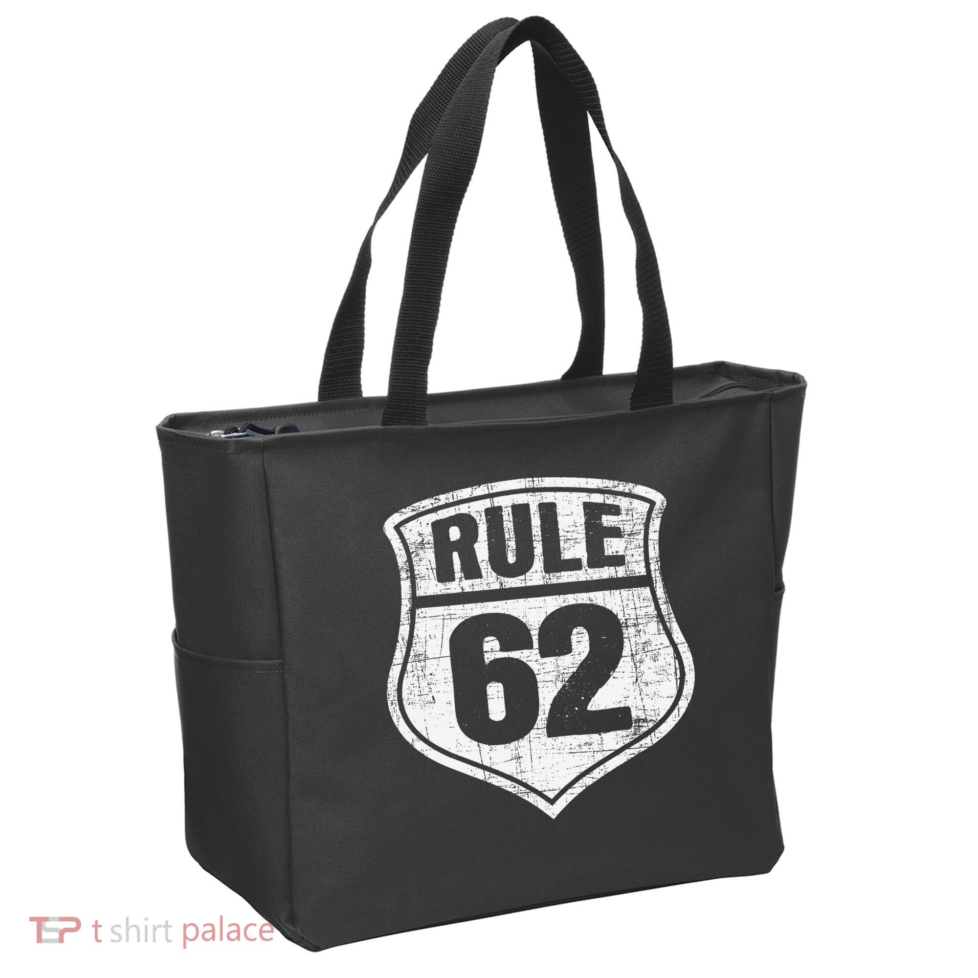 Rule 62 Sobriety Anniversary Recovery Sober AA NA Tote Bag