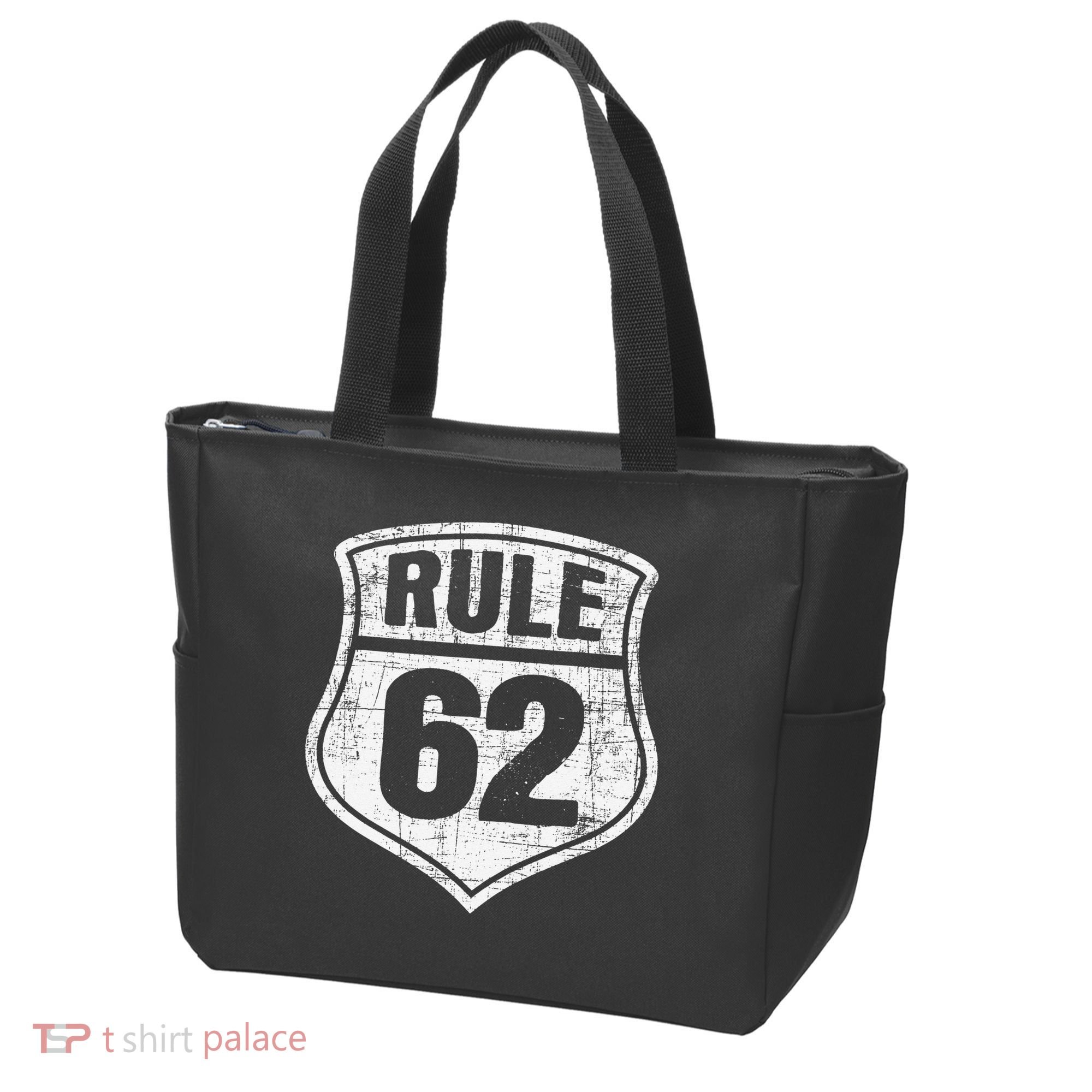 Rule 62 Sobriety Anniversary Recovery Sober AA NA Tote Bag