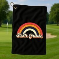 Retro 6Th Sixth Grade Squad Teacher Team 6Th Grade Funny Gift Golf Towel thumb 1
