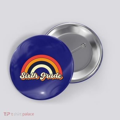 Retro 6Th Sixth Grade Squad Teacher Team 6Th Grade Funny Gift Button