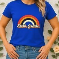 Retro 6Th Sixth Grade Squad Teacher Team 6Th Grade Funny Gift Women's T-Shirt thumb 2