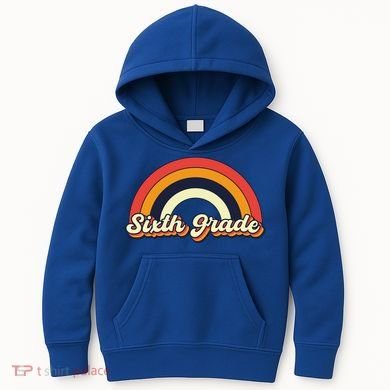 Retro 6Th Sixth Grade Squad Teacher Team 6Th Grade Funny Gift Kids Hoodie