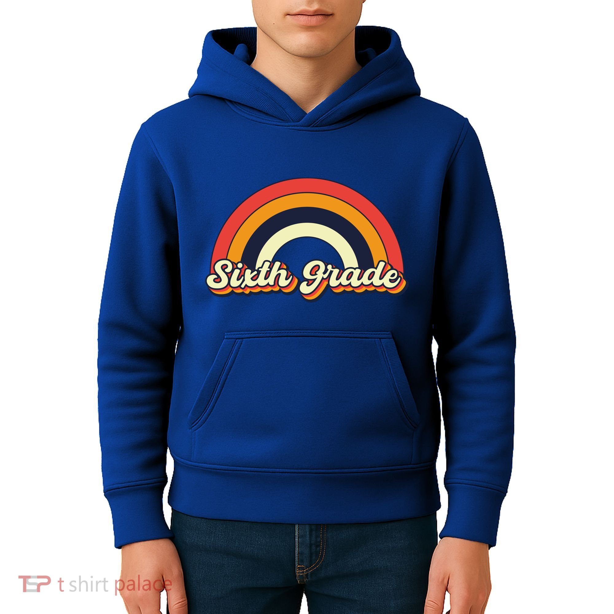 Retro 6Th Sixth Grade Squad Teacher Team 6Th Grade Funny Gift Kids Hoodie
