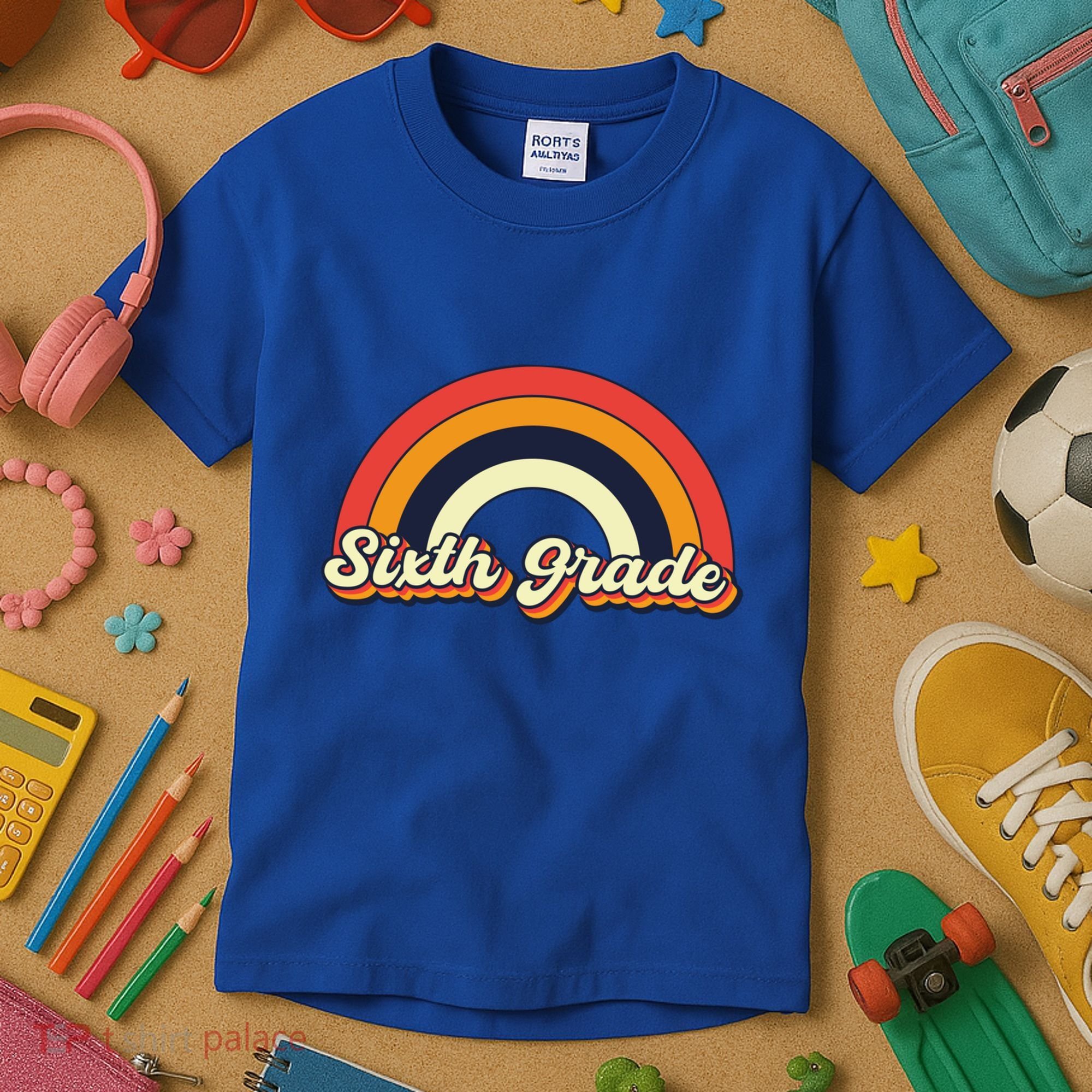 Retro 6Th Sixth Grade Squad Teacher Team 6Th Grade Funny Gift Kids T-Shirt