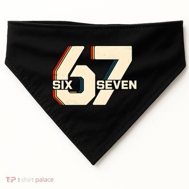 Retro 67 Six Seven Meme 6-7 Vintage USA-Made Doggie Bandana