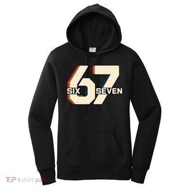 Retro 67 Six Seven Meme 6-7 Vintage Women's Hoodie