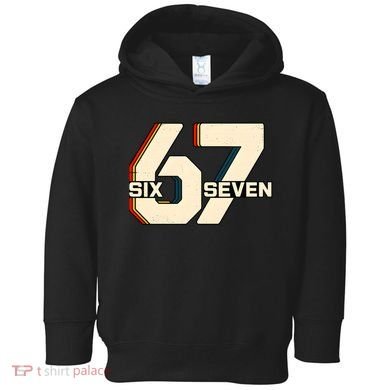 Retro 67 Six Seven Meme 6-7 Vintage Toddler Hoodie
