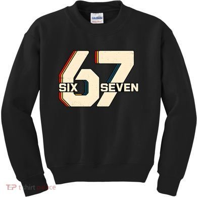 Retro 67 Six Seven Meme 6-7 Vintage Kids Sweatshirt