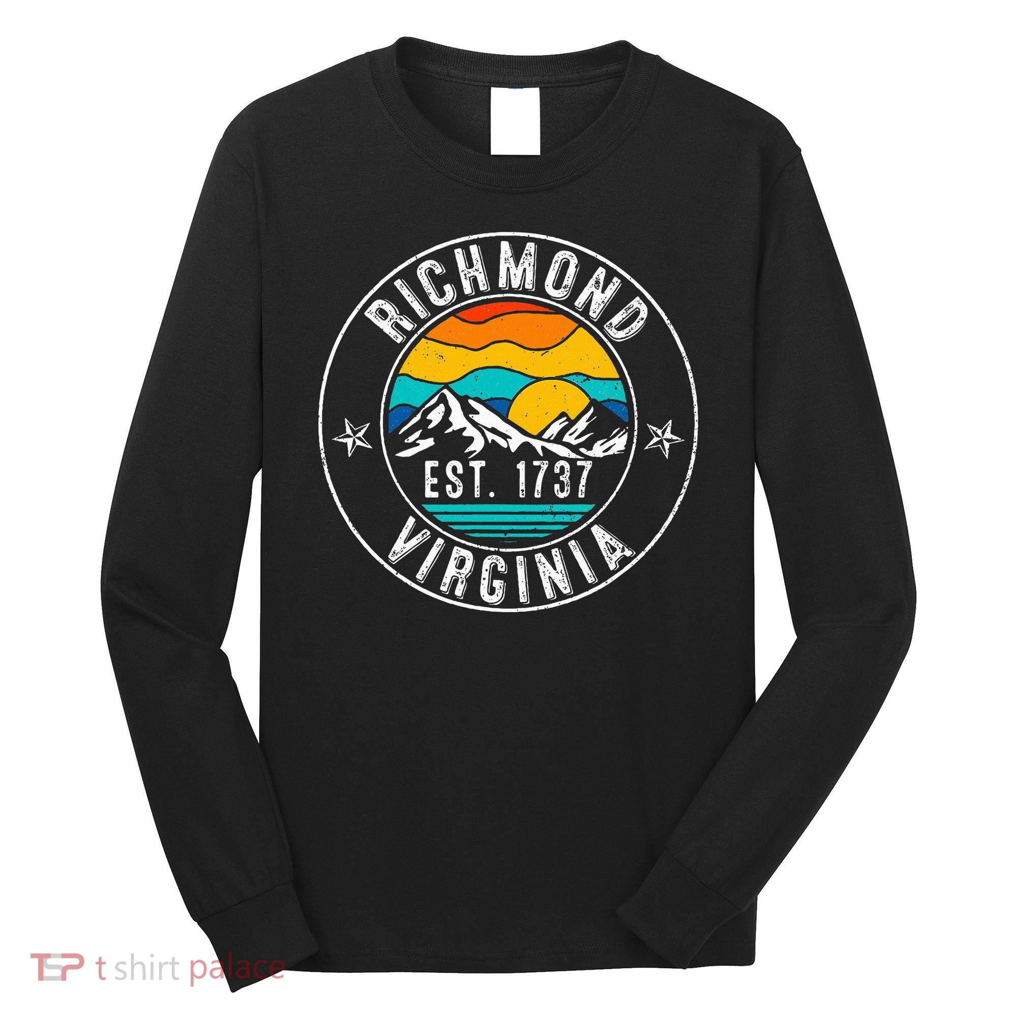 Retro 70s 80s Richmond Virginia Va Long Sleeve Shirt