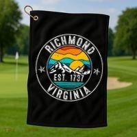 Retro 70s 80s Richmond Virginia Va Golf Towel thumb 1