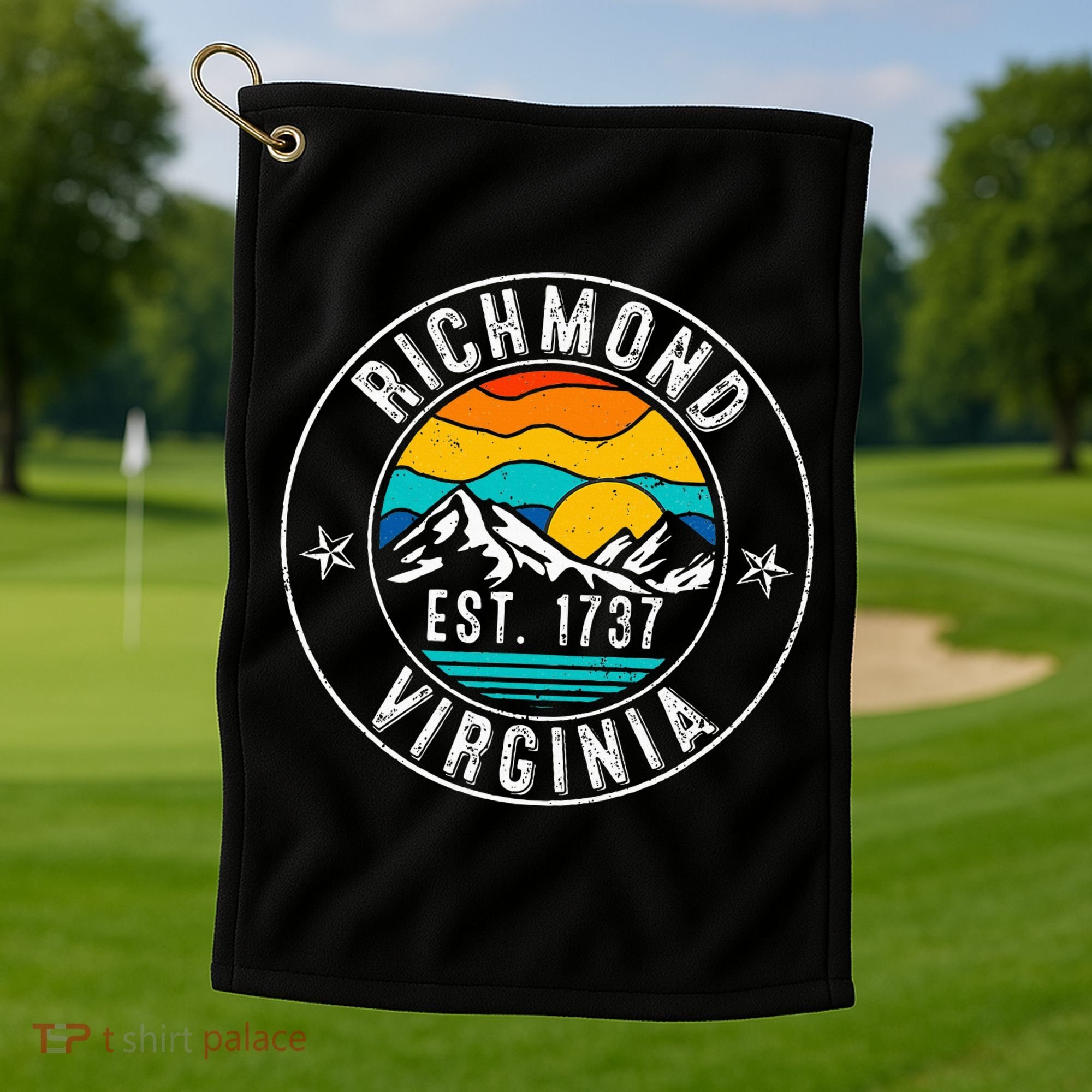 Retro 70s 80s Richmond Virginia Va Golf Towel