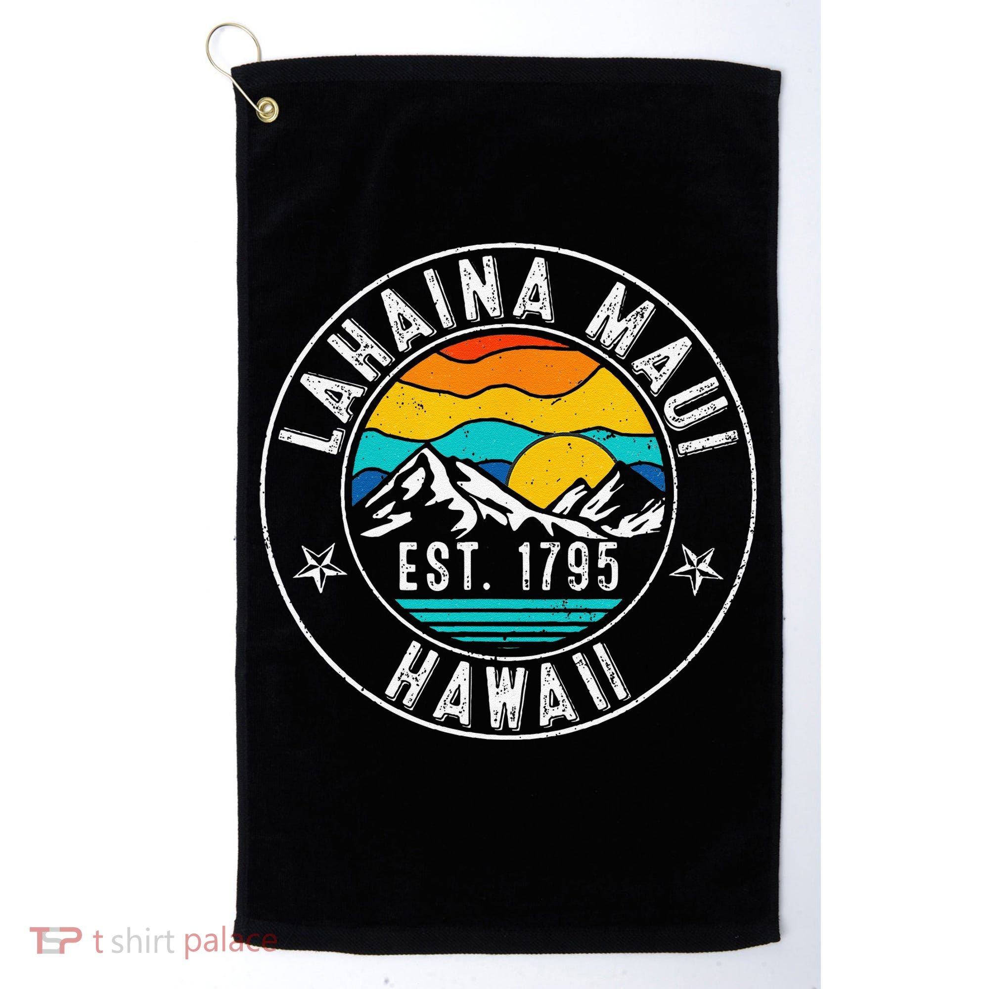Retro 70s 80s Lahaina Maui Hawaii HI Golf Towel