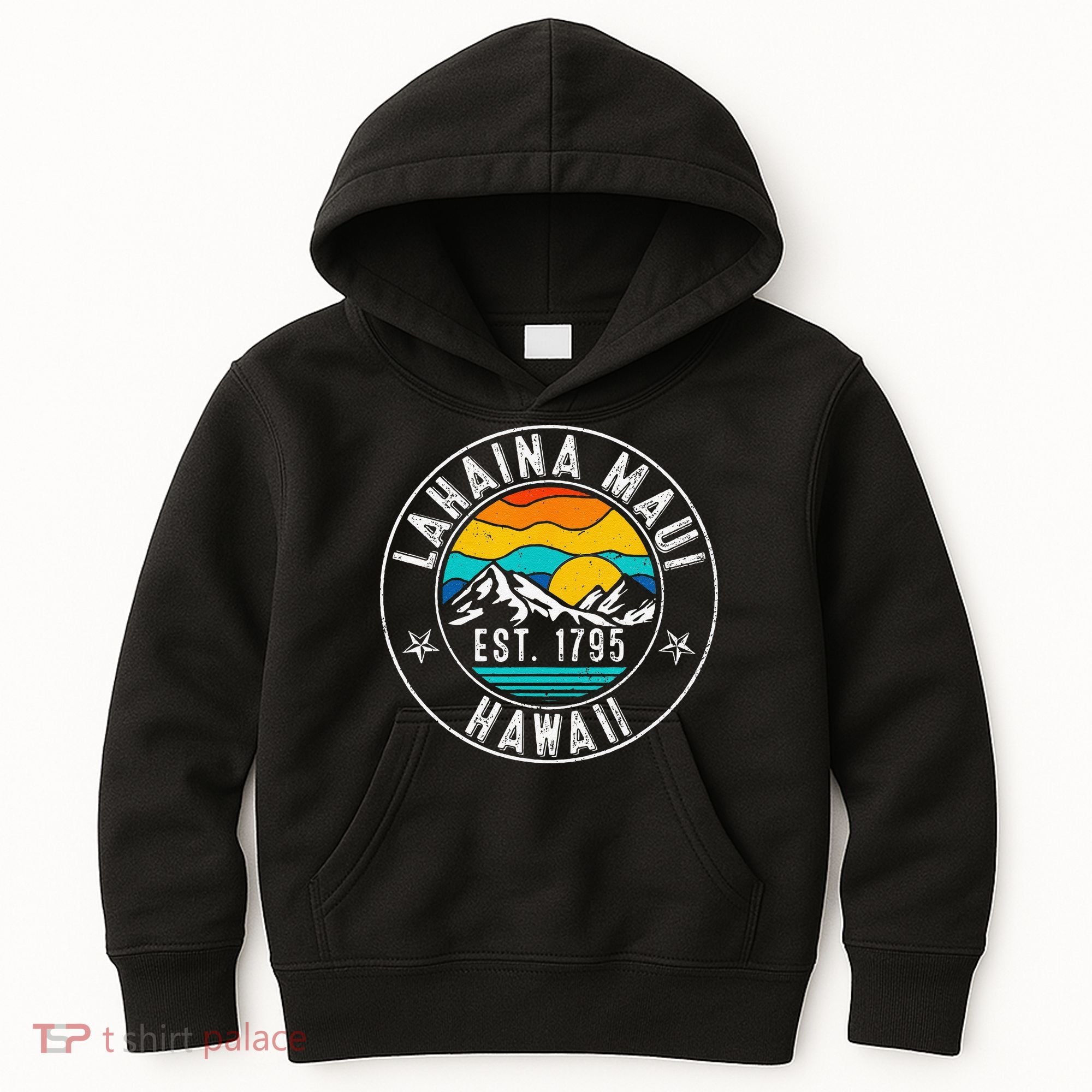 Retro 70s 80s Lahaina Maui Hawaii HI Kids Hoodie