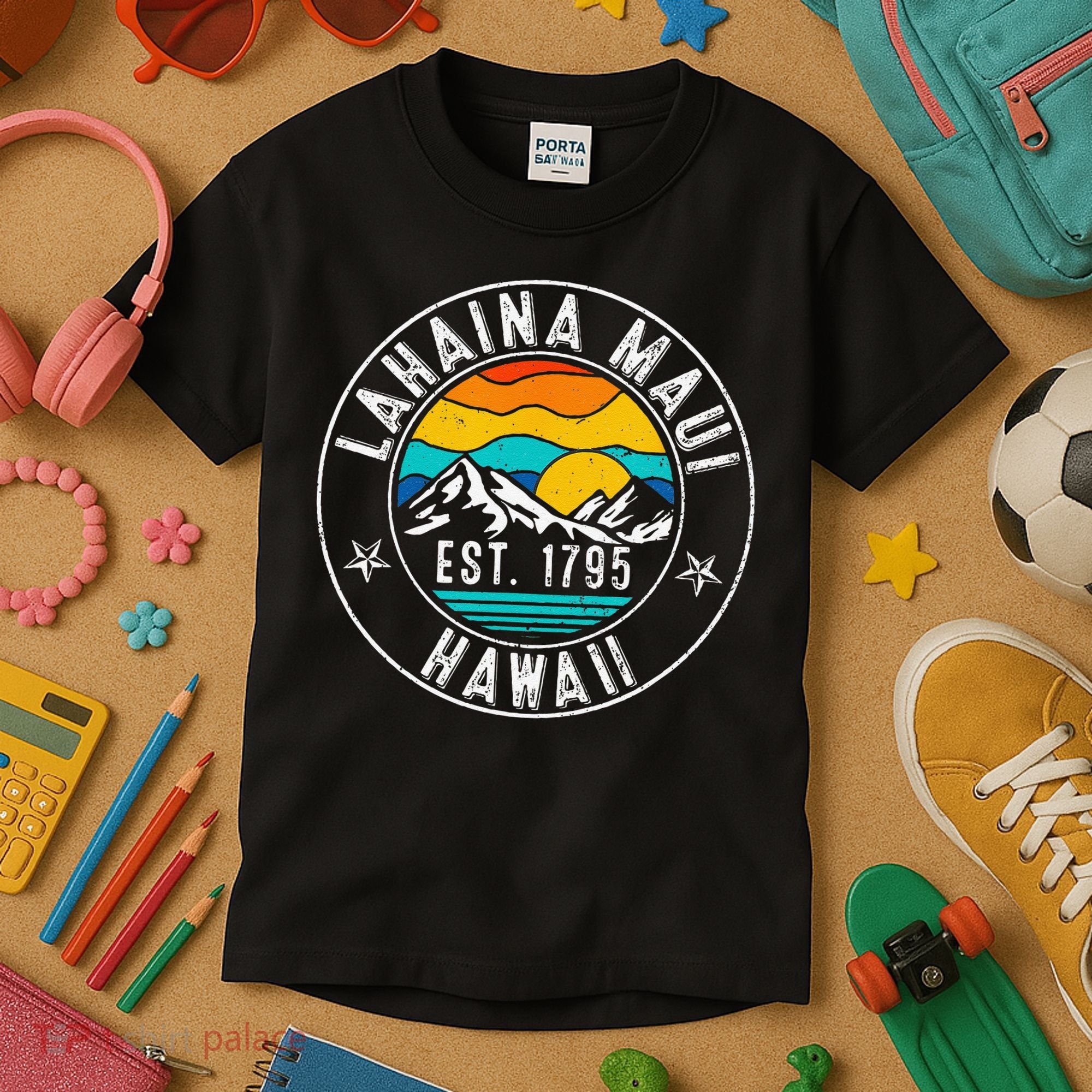 Retro 70s 80s Lahaina Maui Hawaii HI Kids T-Shirt