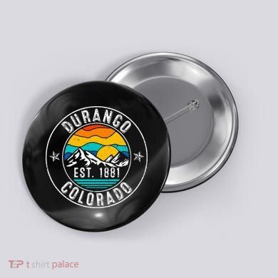 Retro 70s 80s Durango Colorado Co Button
