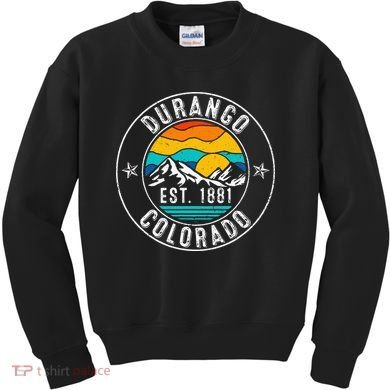 Retro 70s 80s Durango Colorado Co Kids Sweatshirt