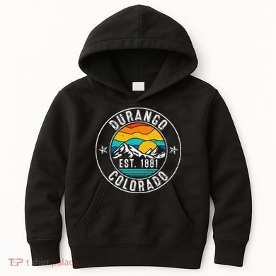 Retro 70s 80s Durango Colorado Co Kids Hoodie