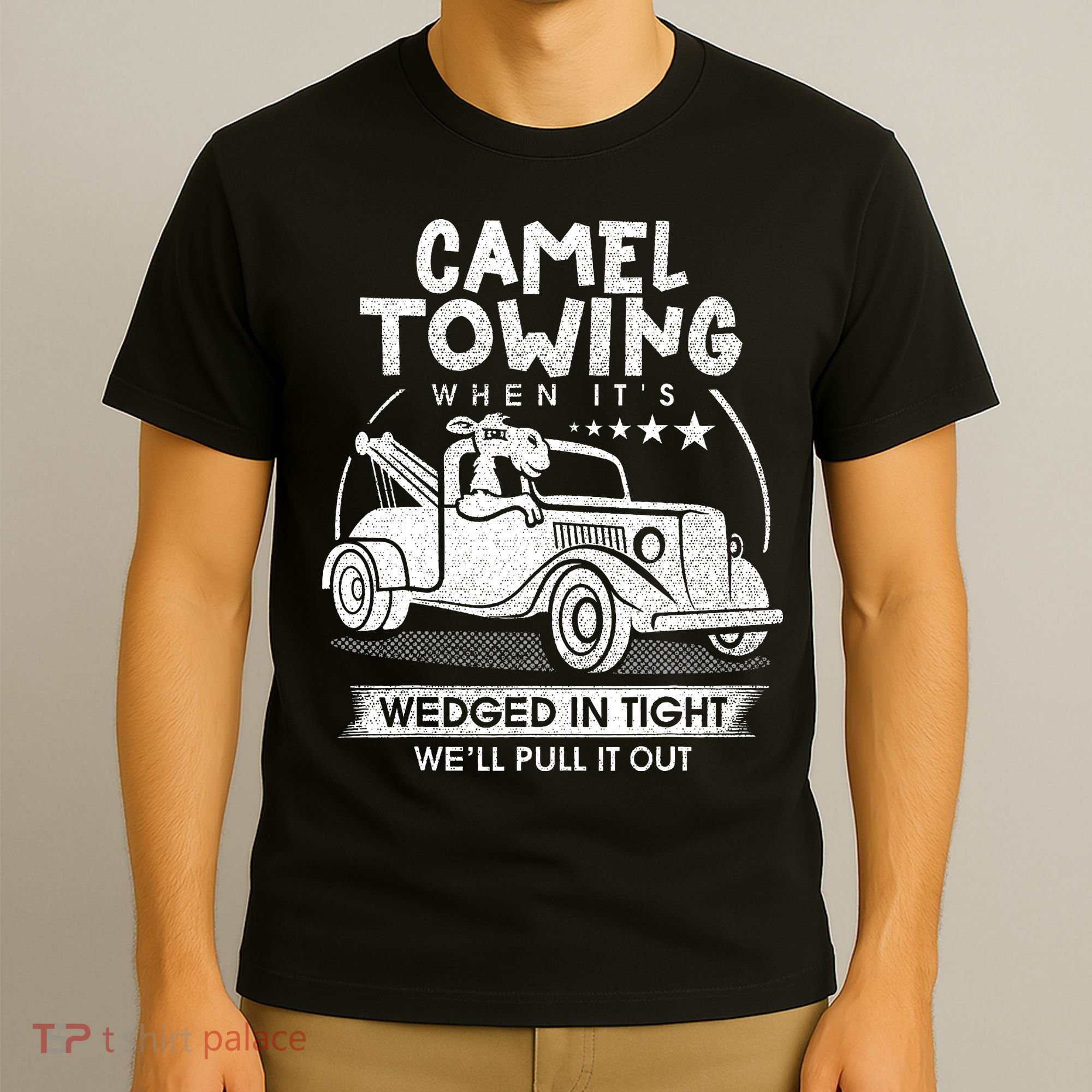Retro 70s Camel Towing Services Vintage Tow Truck Driver T-Shirt
